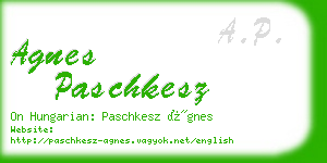 agnes paschkesz business card